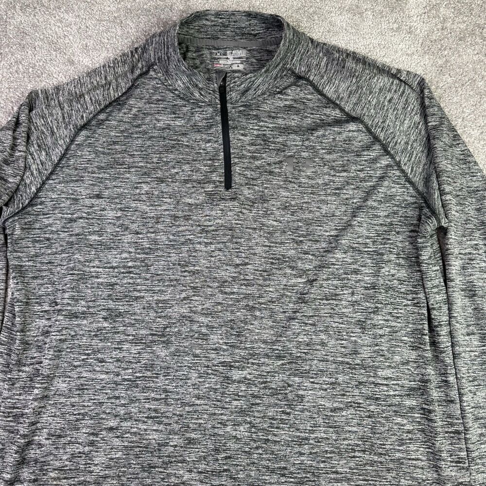 Under Armour Shirt Men’s 2XL Gray Long Sleeve 1/4 Zip Heat Gear